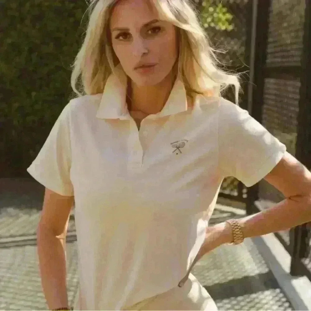 Morgan Stewart Women’s Cotton Polo Shirt | Butter Yellow | M | Tennis Shirt
